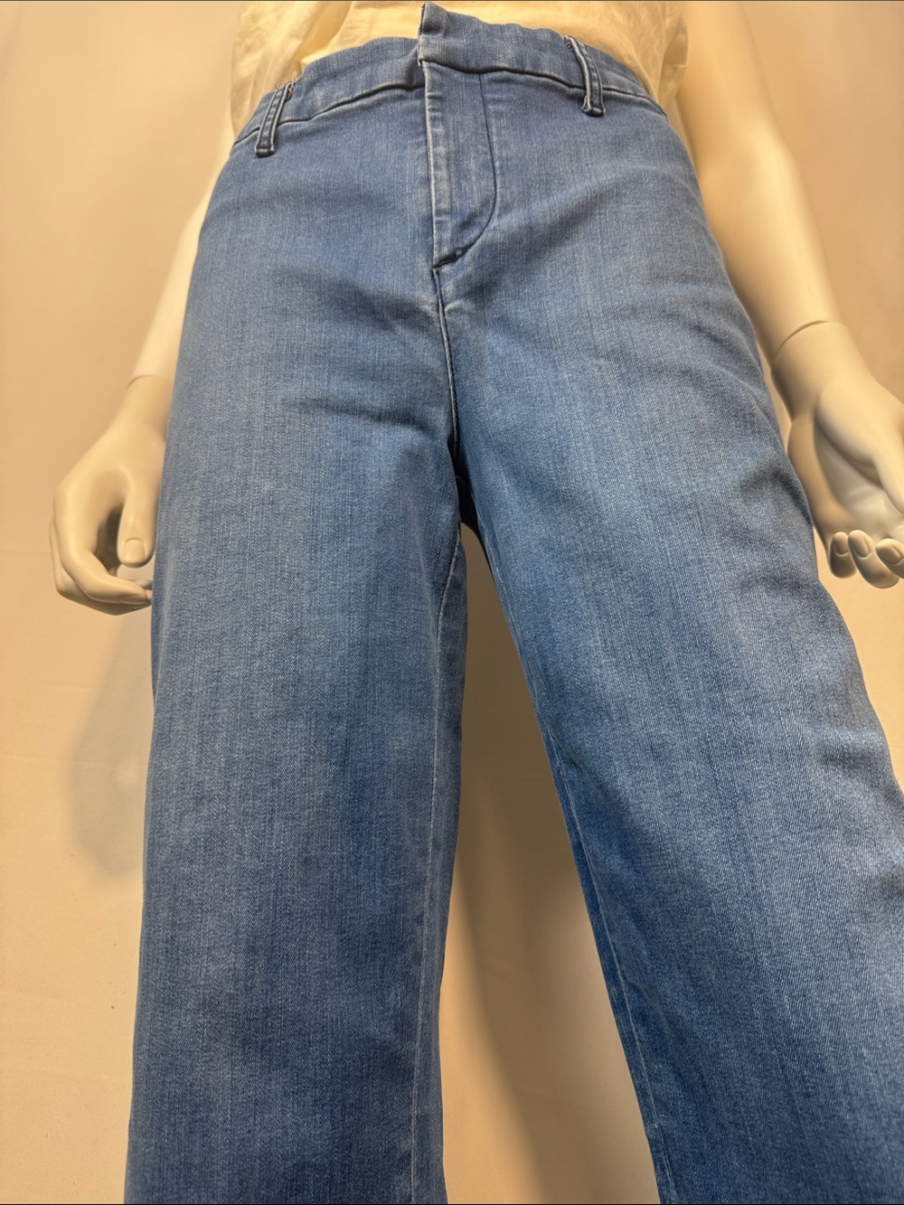 Frank & Eileen Kinsale High Rise Performance Denim Crop Pants Size 6 Raw Hem 25” - Picture 8 of 12